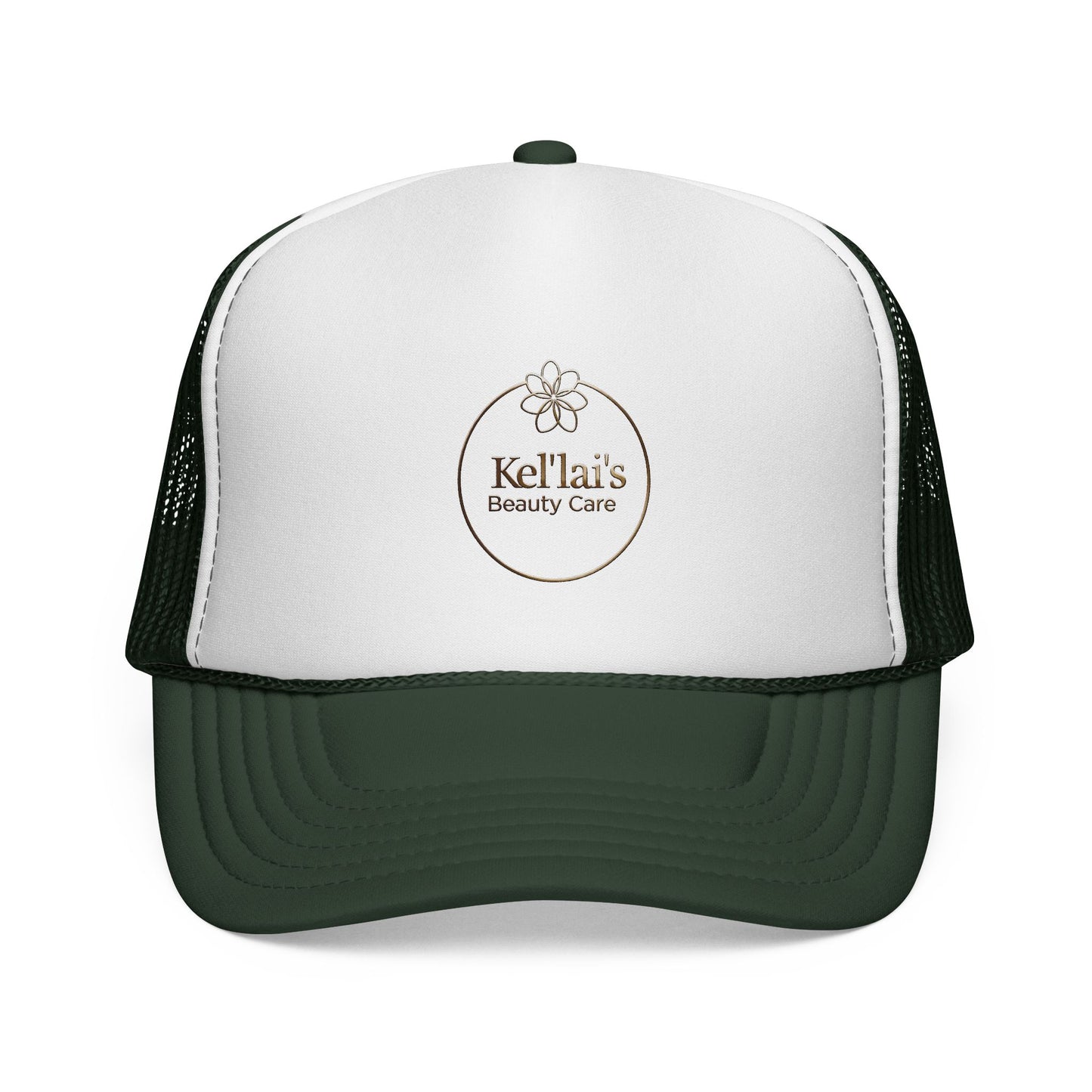 Kel'lai's Beauty Care Logo Trucker Cap | Floral Emblem Mesh Hat