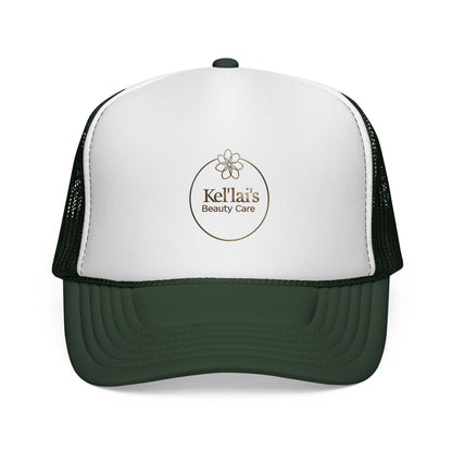 Kel'lai's Beauty Care Logo Trucker Cap | Floral Emblem Mesh Hat