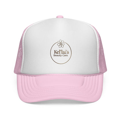 Kel'lai's Beauty Care Logo Trucker Cap | Floral Emblem Mesh Hat