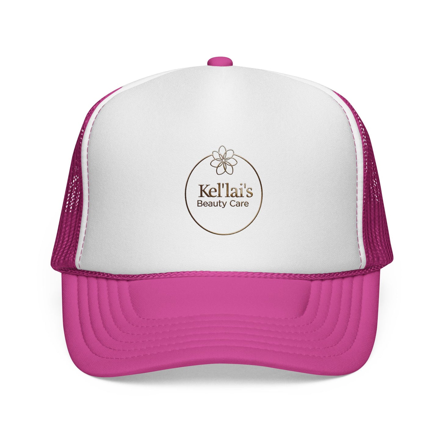 Kel'lai's Beauty Care Logo Trucker Cap | Floral Emblem Mesh Hat