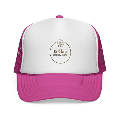 Kel'lai's Beauty Care Logo Trucker Cap | Floral Emblem Mesh Hat