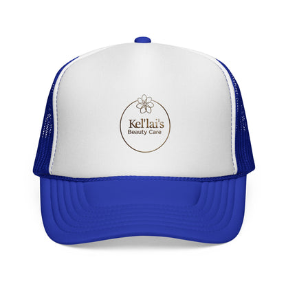 Kel'lai's Beauty Care Logo Trucker Cap | Floral Emblem Mesh Hat